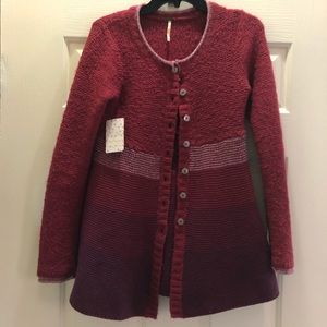 FREE PEOPLE SWEATER BUTTON UP CARDIGAN MEDIUM